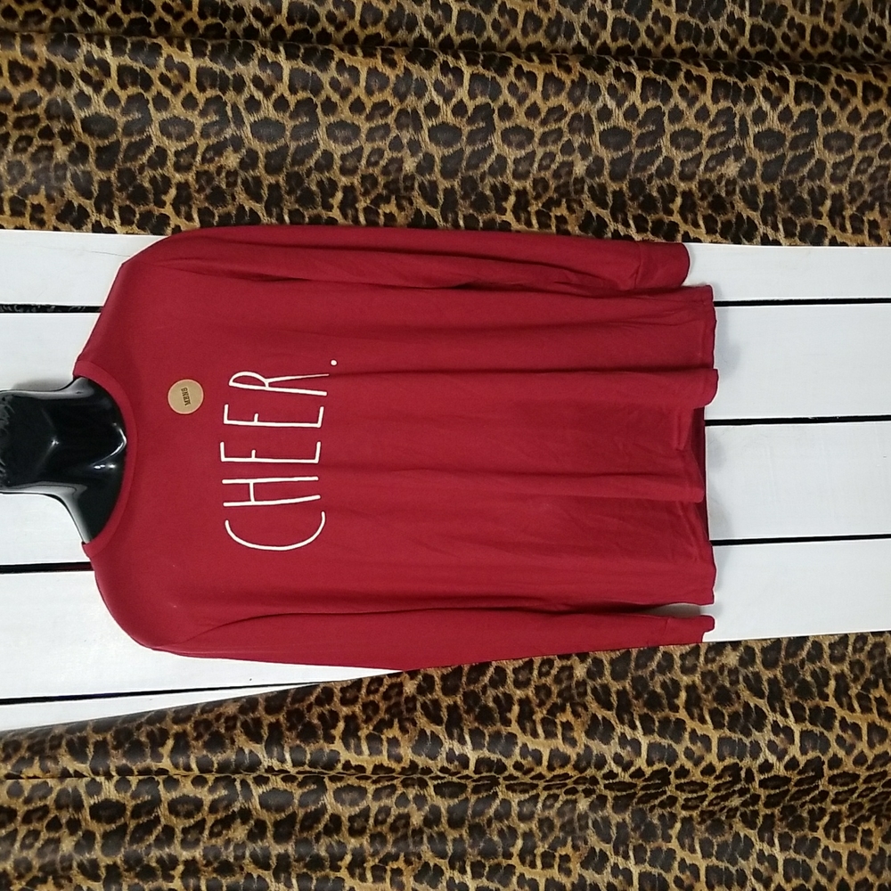 Rae Dunn Men's Cheer Pajama Shirt Top Only Size Large